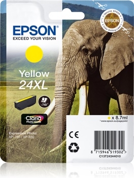 Atrament oryginalny Elephant C13T24344010, C13T24344012, 24XL żółty Epson