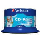 Dysk CD-R 700MB Verbatim 52x Cake Box 50 szt. printable DLP
