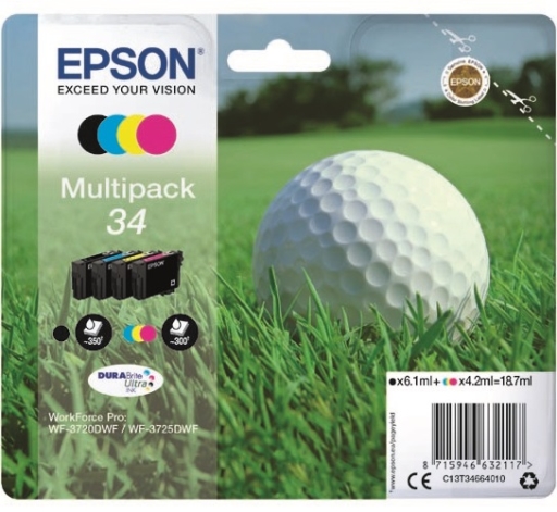 Tusze Epson WorkForce Pro WF-3720DWF WF-3725DWF CMYK 34