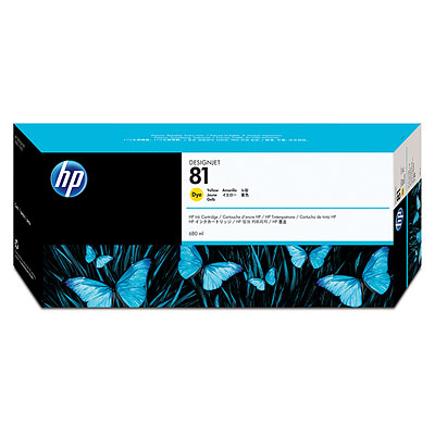 Wkład atramentowy do HP Designjet 5000 5000ps 5500 5500ps C4933A HP 81 yellow Dye 680ml