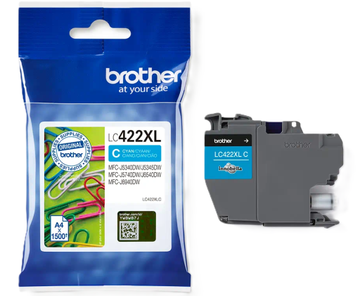 Tusz Brother MFC-J5340/J5345DW MFC-J5740DW MFC-J6540/J6590DW MFC-J6940DW cyan 1,5k LC-422XLC