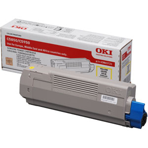 Toner Oki C5850 C5950, MC560, żółty 43865721