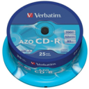 Dysk CD-R 700MB Verbatim 52x Cake Box 25 szt. crystal DLP