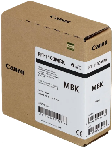 Tusz Canon imagePROGRAF PRO-2000/2100/4000/4100/6000/6100 czarny mat 160ml PFI-1100MBK