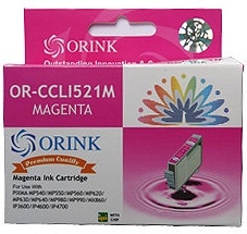 Tusz Orink do Canon iP3600 iP4600 iP4700, MP560 MP620 MP630 MP640 MP990, MX870 zamiennik z czipem CLI-521M magenta 14ml