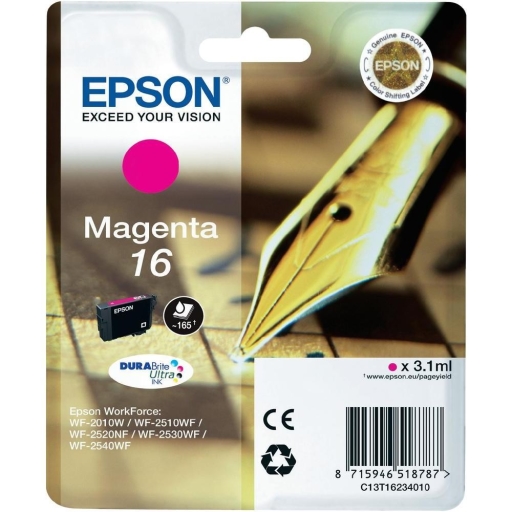 Tusz pen magenta 16 Epson WF-2010W, WF-2510WF, WF-2520NF, WF-2530WF, WF-2540WF