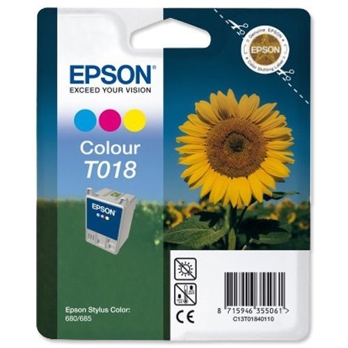 Tusz oryginalny C13T01840110, T018 3-kolorowy Epson