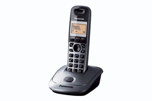 Panasonic KX-TG2511 PDM - Telefon bezprzewodowy DECT metaliczny szary