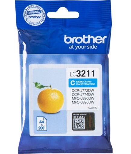 Tusz Brother DCP-J572DW/J772DW/J774DW MFC-J491DW/J497DW/J890/J895DW cyan LC3211C oryginalny