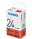 Taśma Casio XR-24RD1 do drukarek etykiet 24mm x 8m czarny nadruk/ czerwone tło