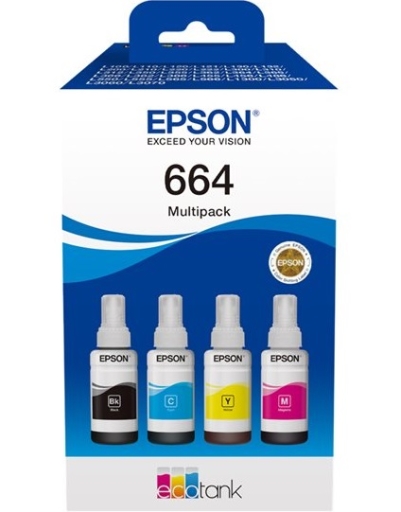 Tusze Epson Multipack T664 do EcoTank ET-2650 L1455 L3050 L3060 L3070 CMYK