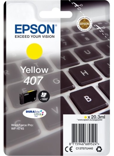 Tusz 407 Epson WorkForce Pro WF-4745 żółty 20,3ml