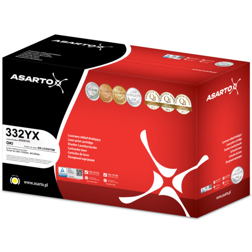 Toner Oki C332 zamiennik żółty Asarto