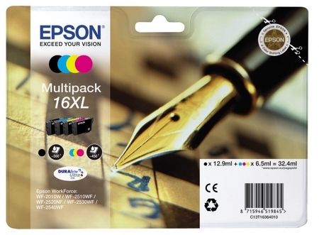 Tusze Multipack CMYK 16XL Epson WF-2010W, WF-2510WF, WF-2520NF, WF-2530WF, WF-2540WF