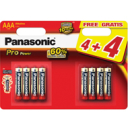 Baterie Panasonic alkaliczne AAA LR03/4+4 PRO | 8szt.