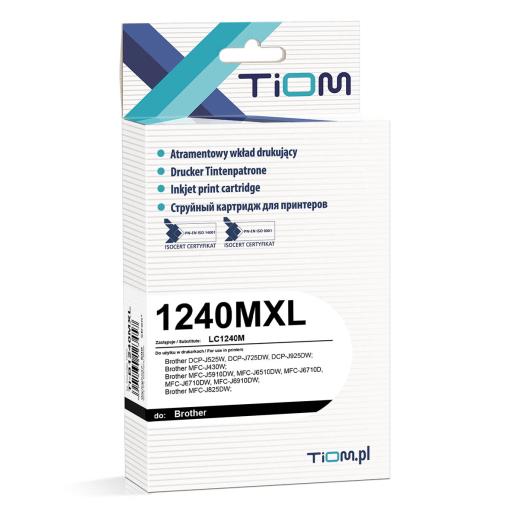 Tusz Tiom zamiennik LC1240M do Brother MFC-J5910DW/J6510 J625/J825DW DCP-J725/J925DW magenta