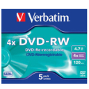 Płyty Verbatim DVD-RW 4.7GB x4 5 sztuk