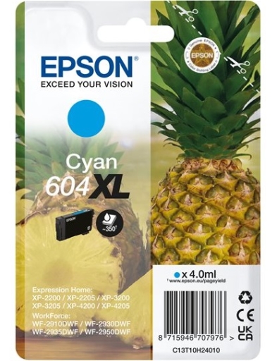 Tusz Epson XP-2200/3200/4200 WF-2910/2930/2950 cyan 4ml 604XL