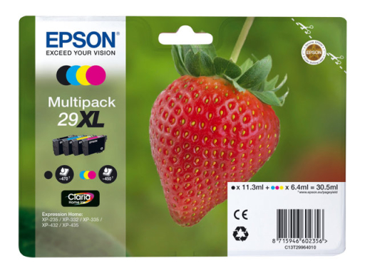 Tusze oryginalne Claria Multipack 29XL CMYK Truskawka Epson