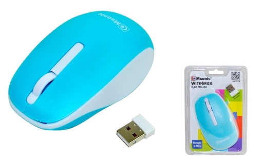 Mysz bezprzewodowa MSONIC 3 przyciski 1000dpi MX707B niebiesko-biała