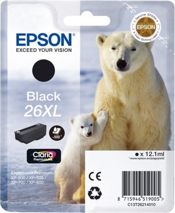 Tusz 26XL czarny 12,1ml do Epson XP-600 XP-605 XP-700 XP-800