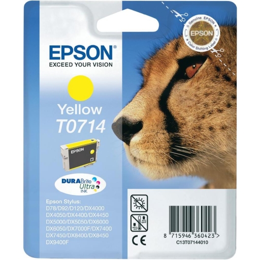 Tusz żółty do Epson DX4400 DX8400, S20 SX115 SX415, BX300F BX310FN, T0714