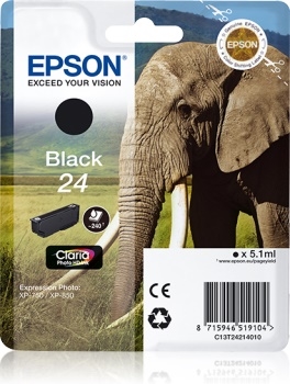 Atrament oryginalny Elephant C13T24214010, C13T24214012, T2421, 24 czarny Epson