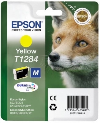 Tusz Epson Stylus SX130/SX235W, SX425W/SX435W/SX445W, Stylus Office BX305FW, T1284 żółty