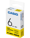 Taśma Casio XR-6YW1 do drukarek etykiet 6mm x 8m czarny nadruk/ żółte tło