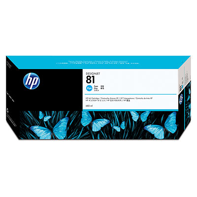 Wkład atramentowy do HP Designjet 5000 5000ps 5500 5500ps C4931A HP 81 cyan Dye 680ml