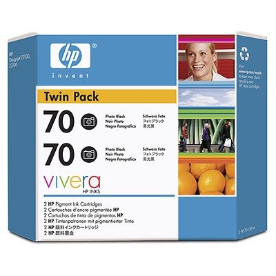 Tusz do HP Designjet Z2100 Z3100 Z3200 Z5200 CB340A HP 70 photo black 2pack Vivera 2x130ml