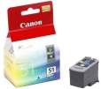 Tusz CL-51 oryginalny kolor Canon Pixma iP2200/iP6310D, Pixma MP150/MP180/MP460