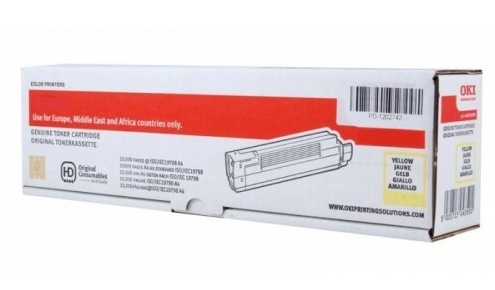 Toner oryginalny 45862837 żółty Oki MC853