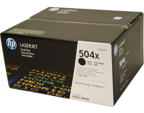 Toner czarny do HP oryginalny CE250XD, 504X dwupak