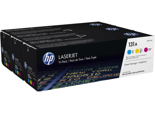 Toner oryginalny trzypak U0SL1AM, 131A CMY HP