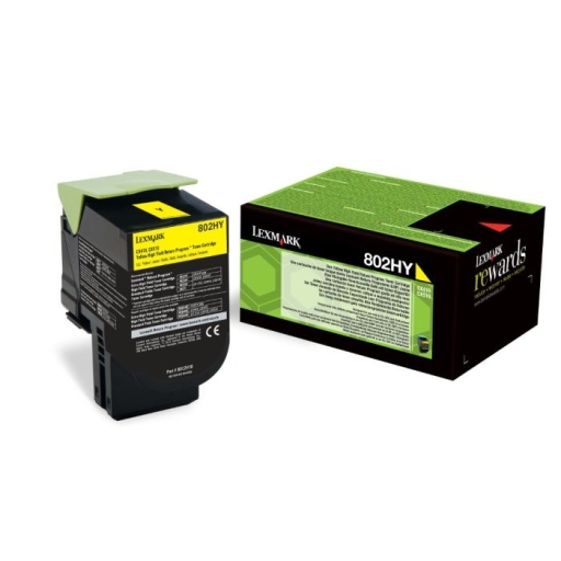 Toner żółty Lexmark oryginalny 80C2HY0, 802HY