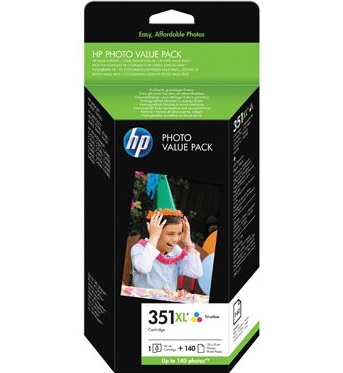 Q8848EE HP 351XL kolor + papier foto 10x15cm do HP DeskJet D4260 D4360, OfficeJet J5780 J5785