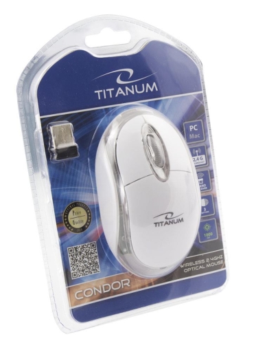 Mysz bezprzewodowa Titanum 3D Condor biała