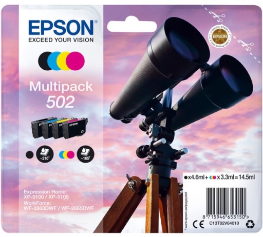 Tusze Epson Multipack 502 CMYK do XP-5100/5105 WF-2860DWF/2865DWF