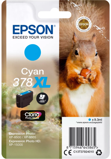 Tusz Cyan 378XL 9,3 ml Epson Expression Photo XP-8000 8005 8500 8505 8600 8605 15000