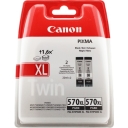 Zestaw dwóch tuszy Canon Pixma MG5750 MG6850 MG7750 PGI-570PGBK XL 2 x 22ml black