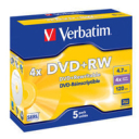 Płyty Verbatim DVD+RW 4.7GB x4 5 sztuk
