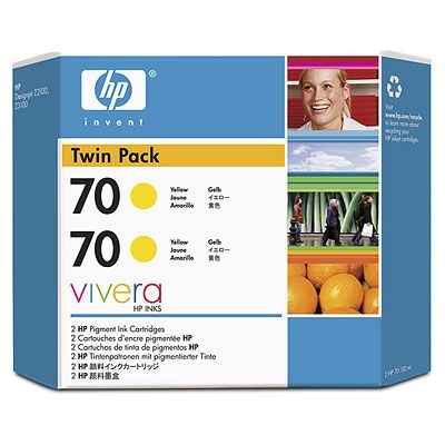 Tusz do HP Designjet Z2100 Z3100 Z3200 Z5200 CB345A HP 70 yellow 2pack Vivera  2x130ml