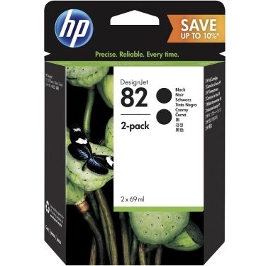 Dwupak tuszy HP 82 czarnych P2V34A