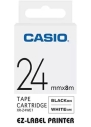 Taśma Casio XR-24WE1 do drukarek etykiet 24mm x 8m czarny nadruk/ białe tło
