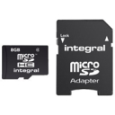 Karta pamięci mikro SDHC 8GB, Class 4, adapter