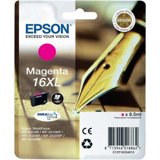 Tusz magenta 16XL Epson WF-2010W, WF-2510WF, WF-2520NF, WF-2530WF, WF-2540WF