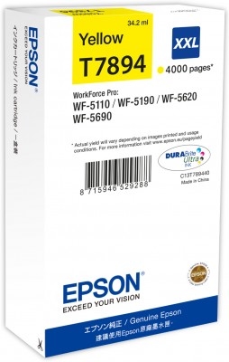 Atrament oryginalny C13T789440, T7894 żółty XXL Epson