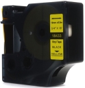 Taśma JetWorld zamiennik do drukarek etykiet Dymo Rhino 18433 19mm x 5,5m czarny na żółtym, winylowa