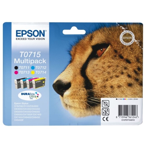 Multipack T0715 do Epson D120 DX5050 DX6000, S21 SX200 SX600FW, BX300F